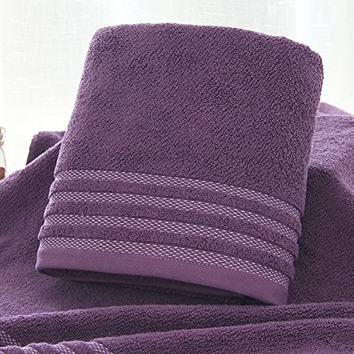 Toalla de baño de algodón suave: juego de tres piezas unisex de color sólido 5