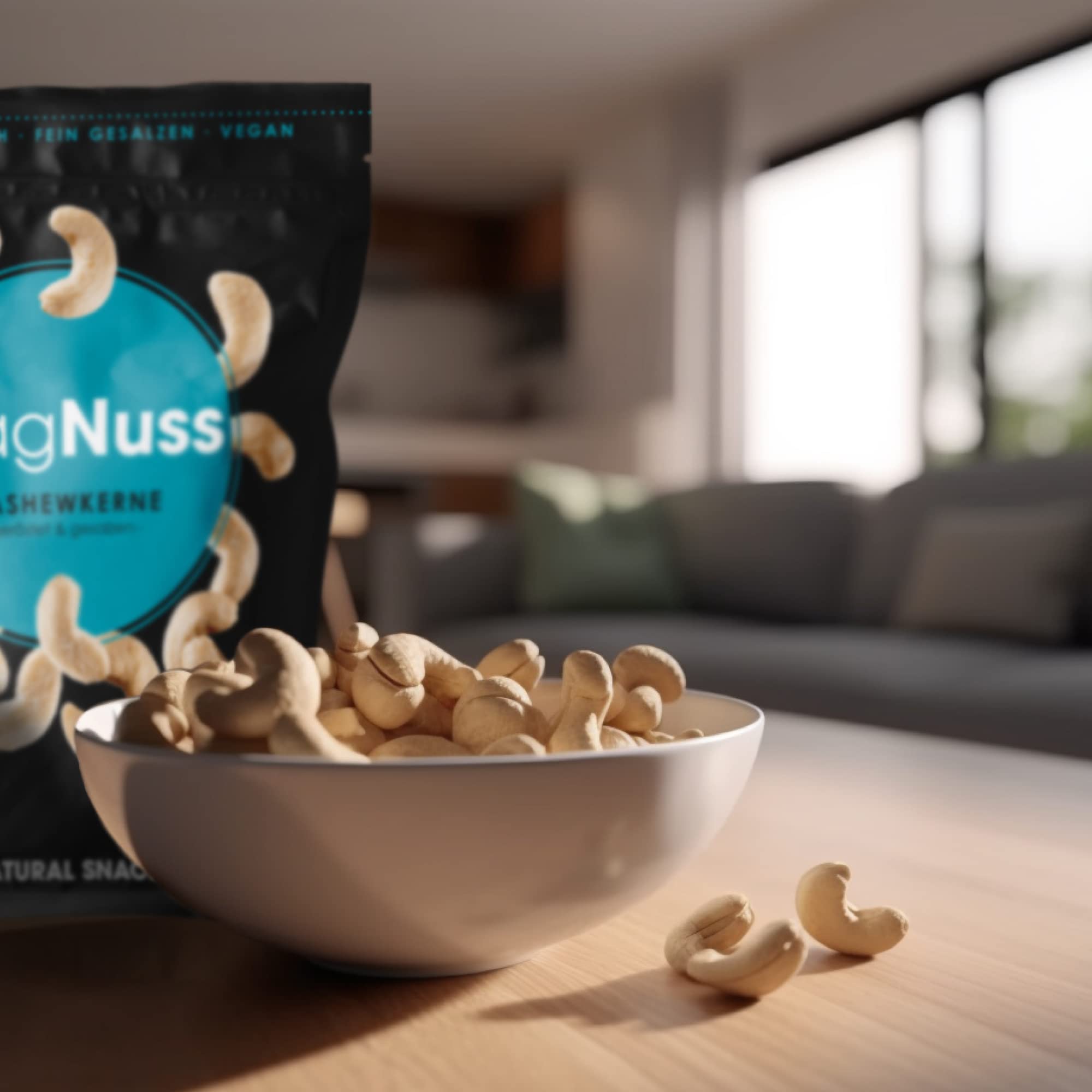 MagNuss Cashewkerne | Geröstet & gesalzen | 12x 200g-Vorratspackung | Knackige Cashews | Hochwertiger veganer Snack reich an Magnesium, Phosphor und Vitamin E