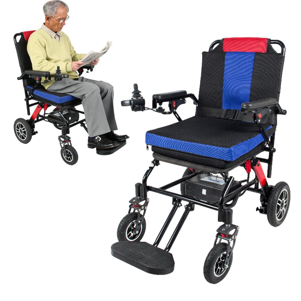 Silla De Ruedas Eléctrica Plegable Ultraligera De 230 De Capacidad con Alcance Largo De 20 Millas, Scooter De Movilidad Portátil Todo Terreno con Asiento Cómodo para Viajes Y Uso Diario