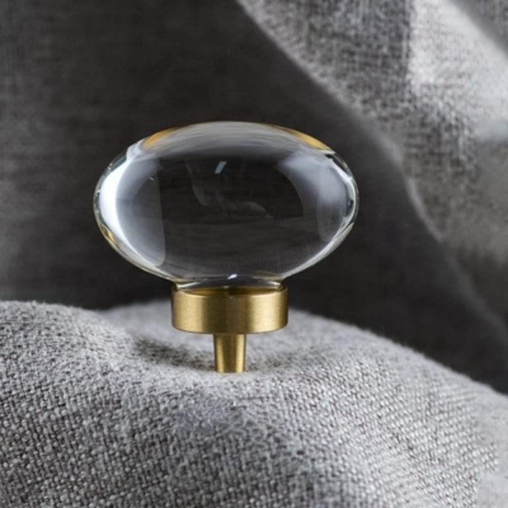 Boutons de tiroir en cristal naturel à forme d'oeuf ergonomique