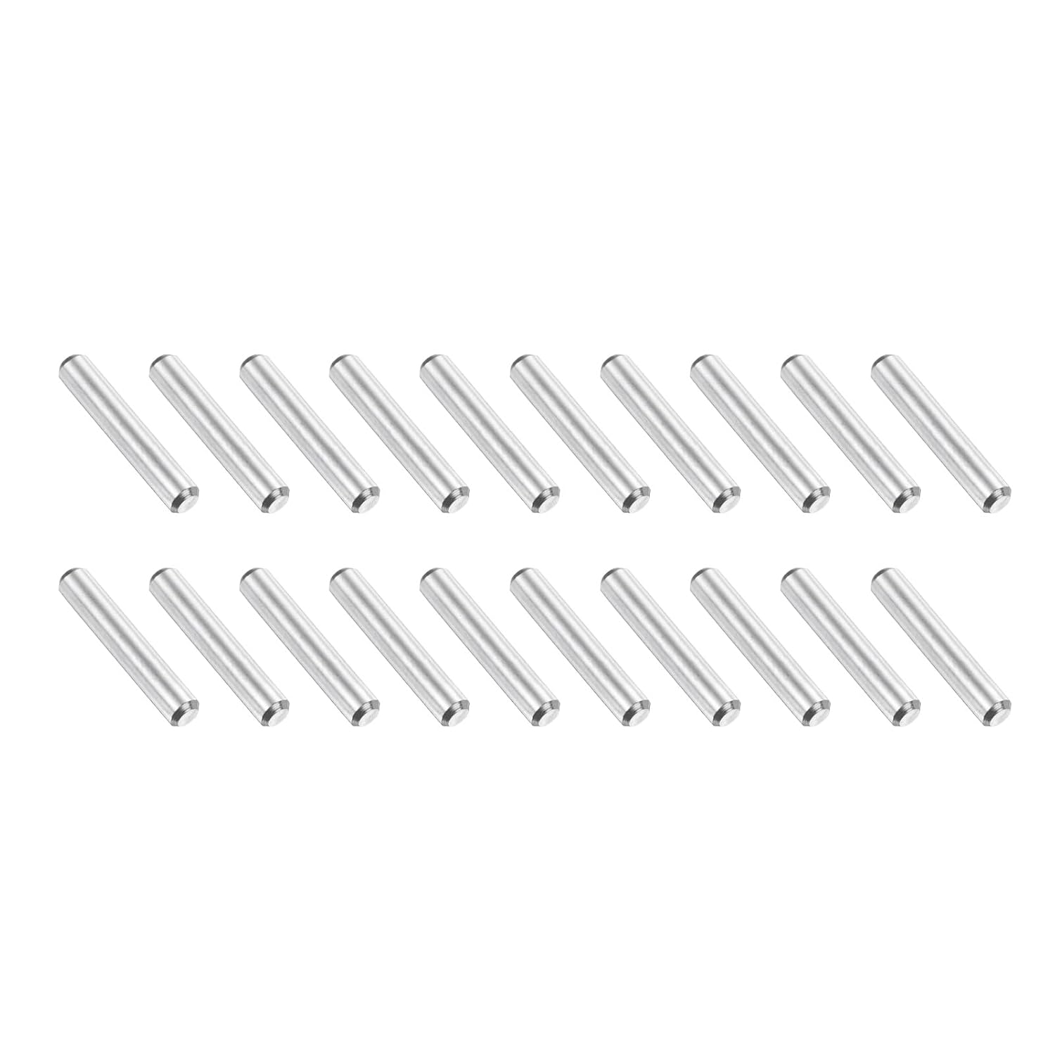PATIKIL 20 Pcs Marine Grade 316 Stainless Steel Dowel Pins, 3mm x 16mm Round Metal Rods Linear Rail Rod Shaft Solid Bar Stock for Pegs Support Shelves DIY Craft Gear
