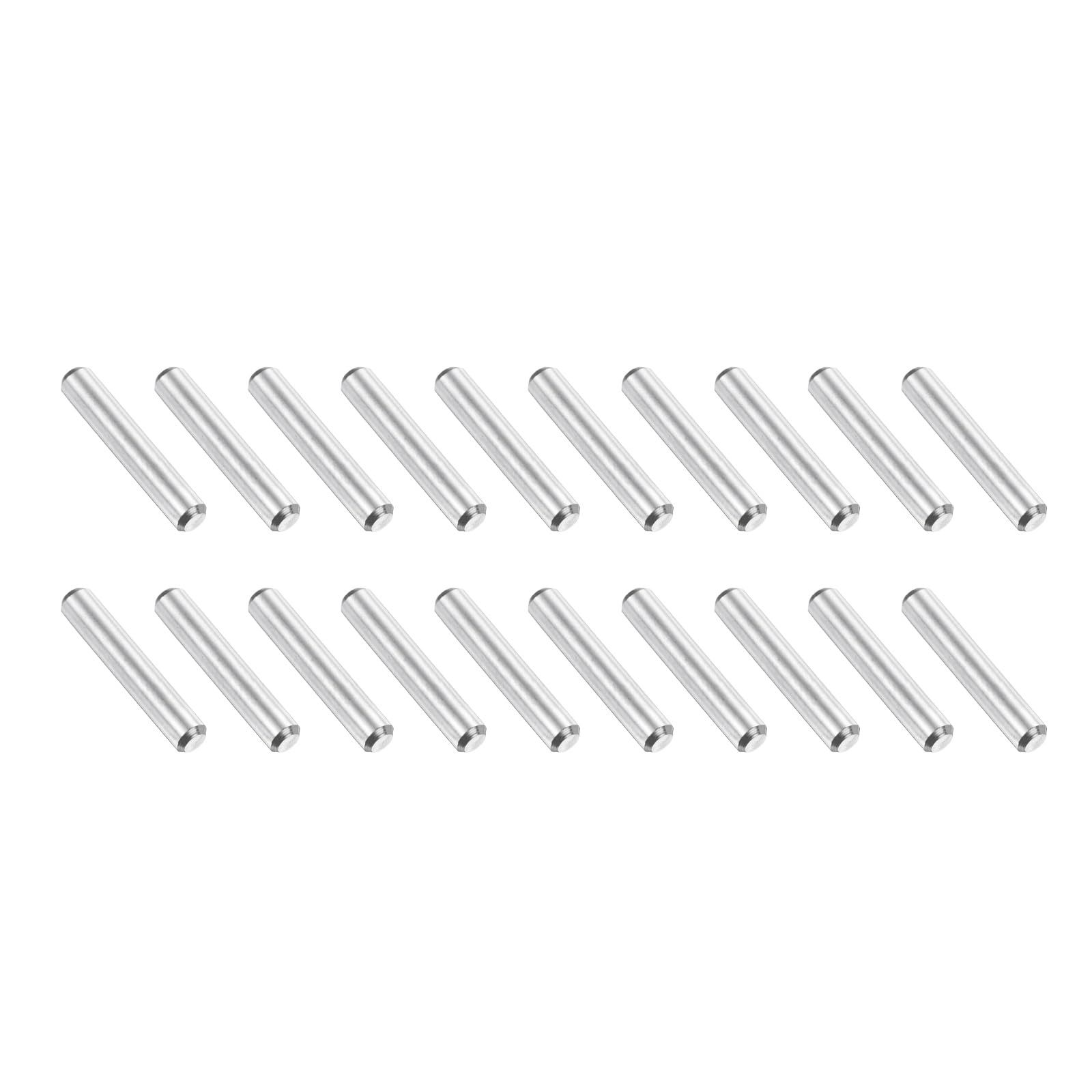PATIKIL 20 Pcs Marine Grade 316 Stainless Steel Dowel Pins, 3mm x 16mm Round Metal Rods Linear Rail Rod Shaft Solid Bar Stock for Pegs Support Shelves DIY Craft Gear