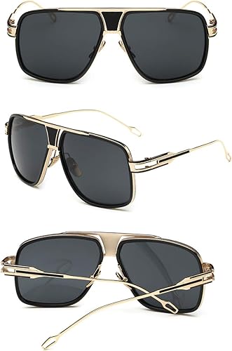 Miniatura 3 de Gobiger - Lentes de sol estilo aviador para hombres, lente con 100% protección UV, marco de aleación con estuche