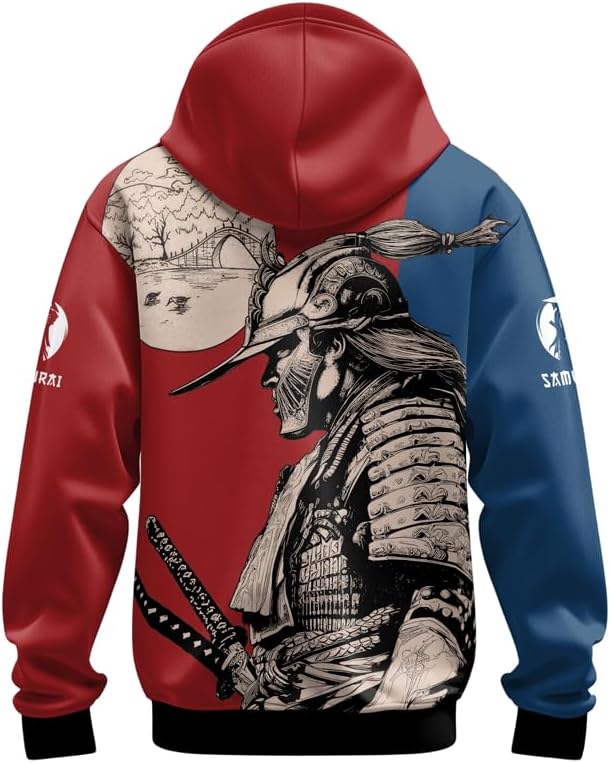 Samurai Men's Hoodie 3D Print Samurai Pullover Sweatshirts Unisex Long Sleeve Casual Hooded