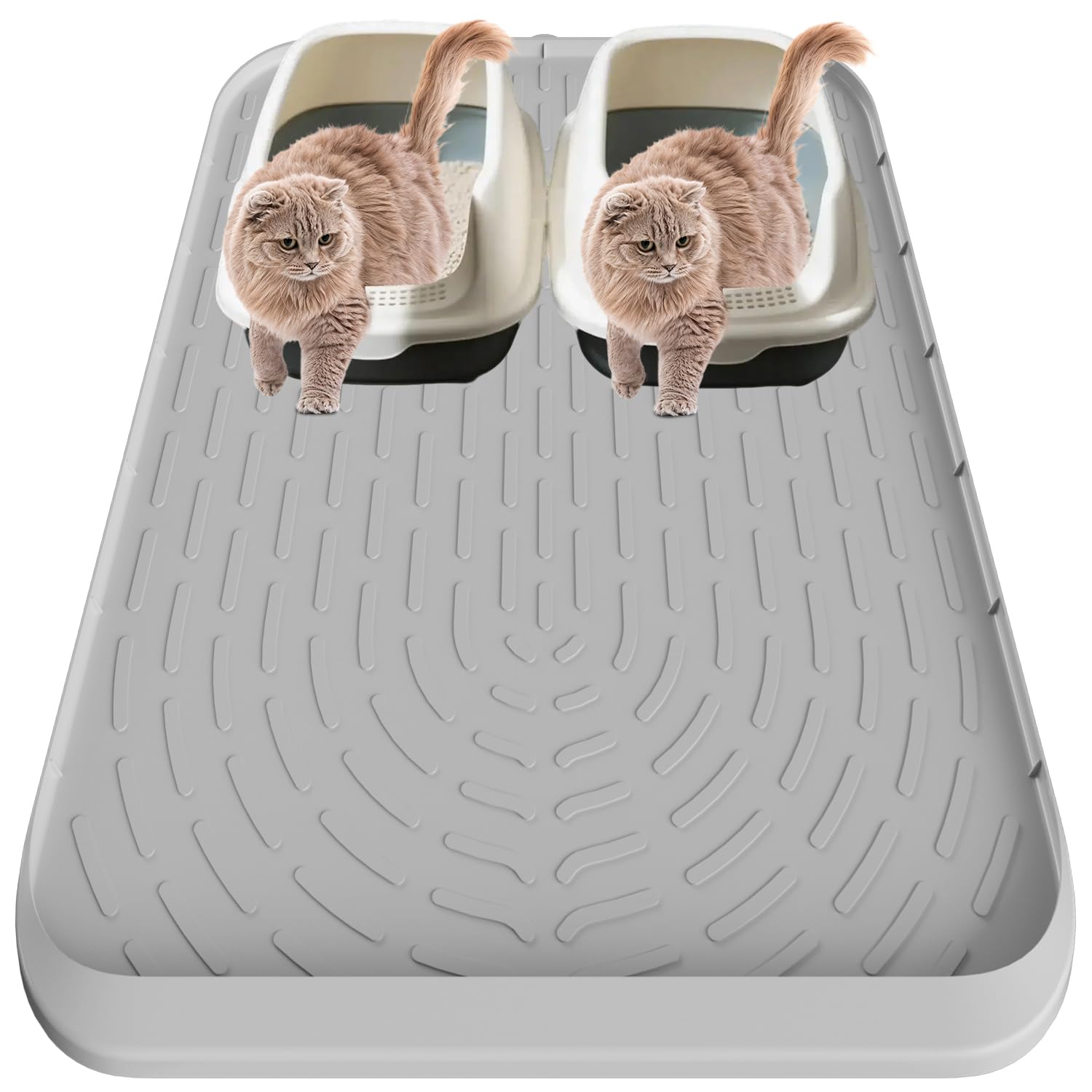 Pawinner Cat Litter Mat 101x71CM, Waterproof, High-Raised Edges, Anti-Slip