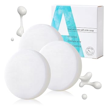 3PCS Goat Milk Soap Bars,Moisturizing Body Bar Soap for Men and Women,Gentle Organic Goat Milk Soaps,Long Lasting Nourishing Face and Body Wash Bar for All Skin Types