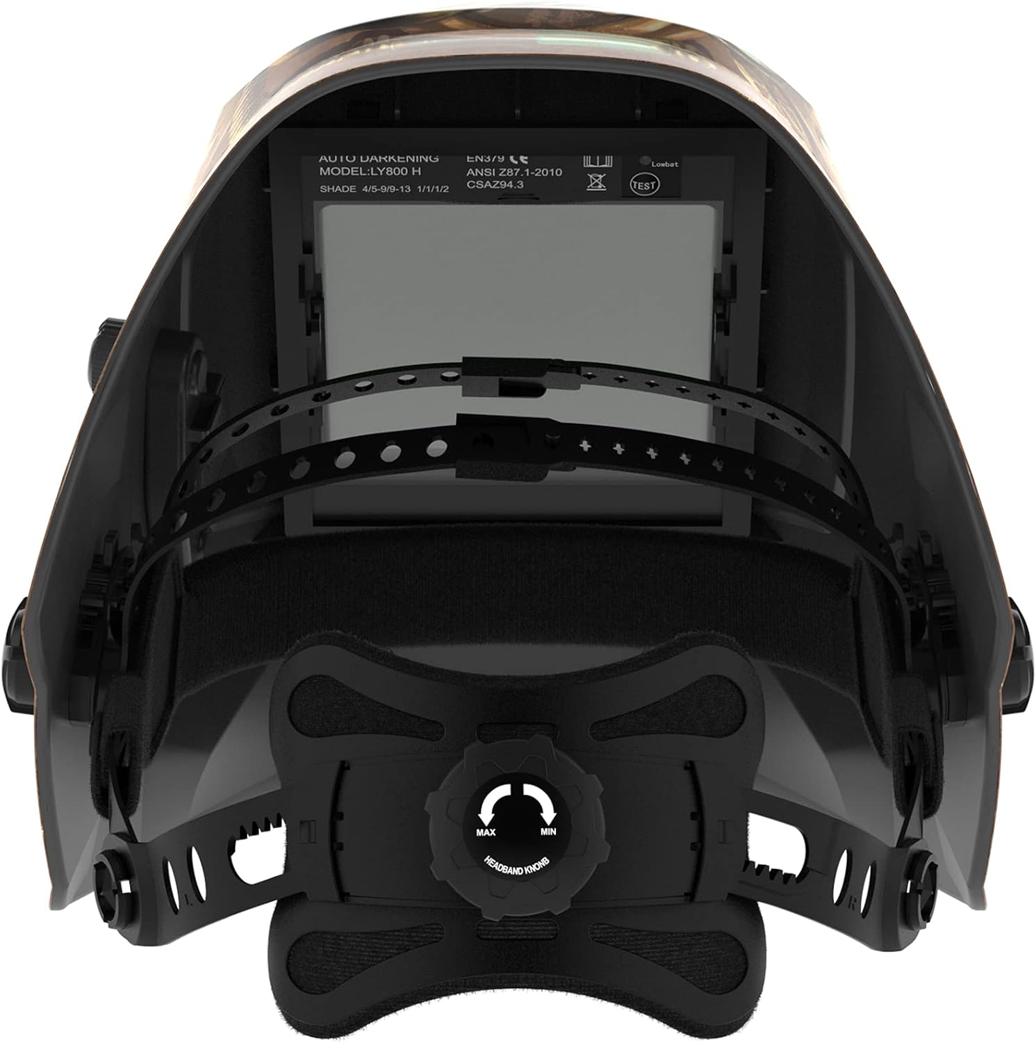 YESWELDER Large Viewing Screen True Color Solar Power Auto Darkening Welding Helmet, 4 Arc Sensor, for TIG MIG Arc Weld Grinding Welder Mask LYG-17800F-ST - - 