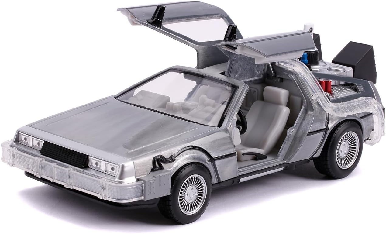 Jada - DLorean Back to The Future Collecting Vehicle, Doors Open, Glider Mode, 1:24 Scale (253255021)