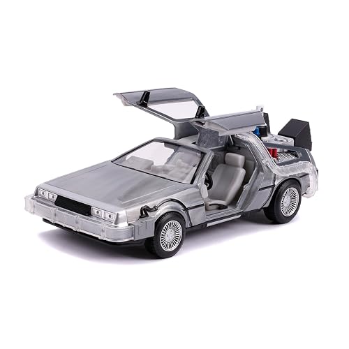 Jada - Vehículo coleccionismo DLorean Regreso al Futuro, Puertas se Abren, Modo Planeador, Escala 1:24…
