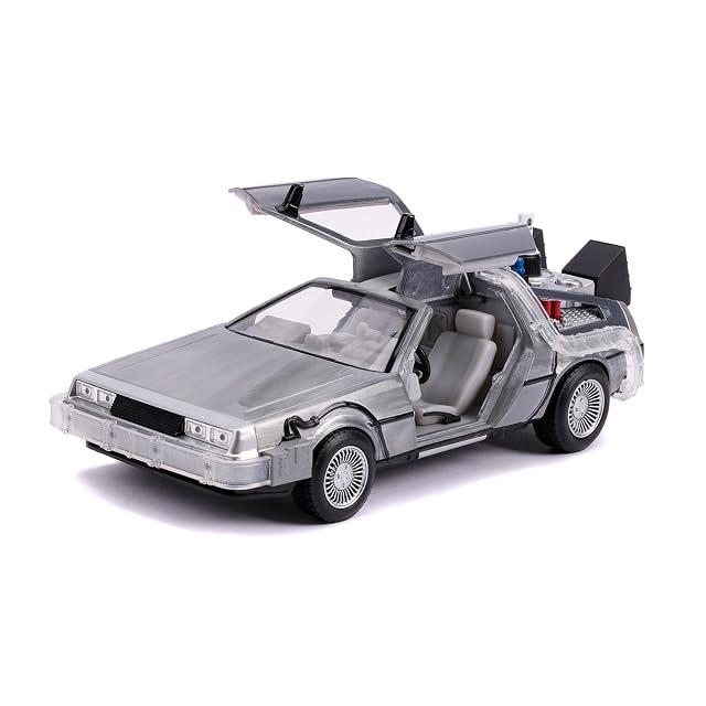 Jada - Vehículo coleccionismo DLorean Regreso al Futuro, Puertas se Abren, Modo Planeador, Escala 1:24…