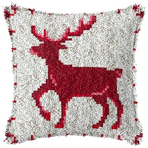 WYYHAA DIY Crochet Yarn Kits, Latch Hook Kits DIY Tools Needlework Latch Hook Kit Unfinished Crocheting Rug Yarn Cushion Embroidery Carpet Set Cover