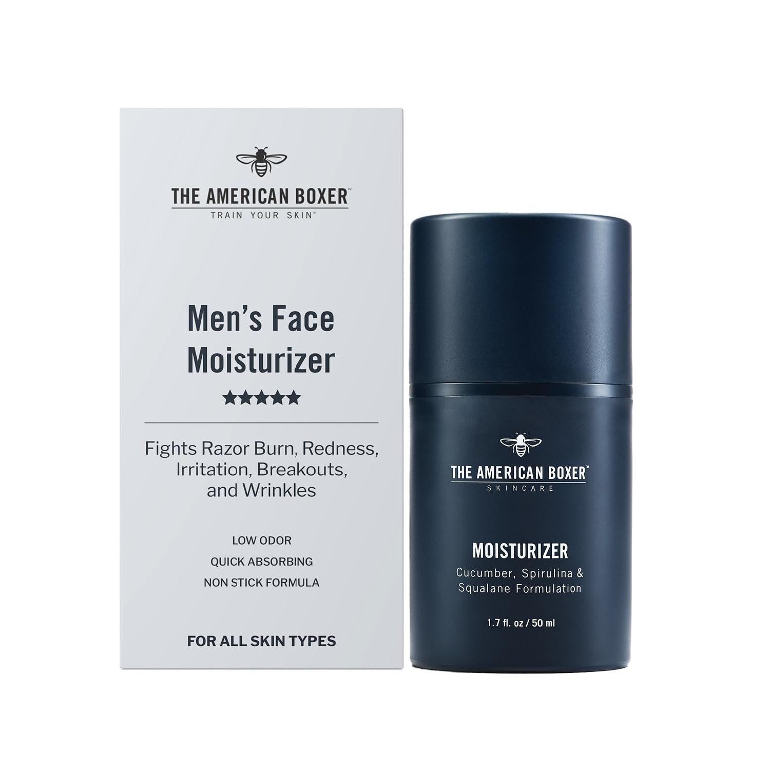 Mens Face Moisturizer, Hydrates Dry Skin, Soothes Irritation, Eliminates Razor Burn & Redness, Daily Use Moisturizing Face Cream, Anti Aging & Anti Wrinkle, Quick Absorbing, No Sticking, No Bad Odors