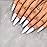 Morily 24pcs Fake Nails Matte Pure Color Medium Long Stiletto Almond Press on Nails False Tips Artificial Finger Manicure for Women (White)