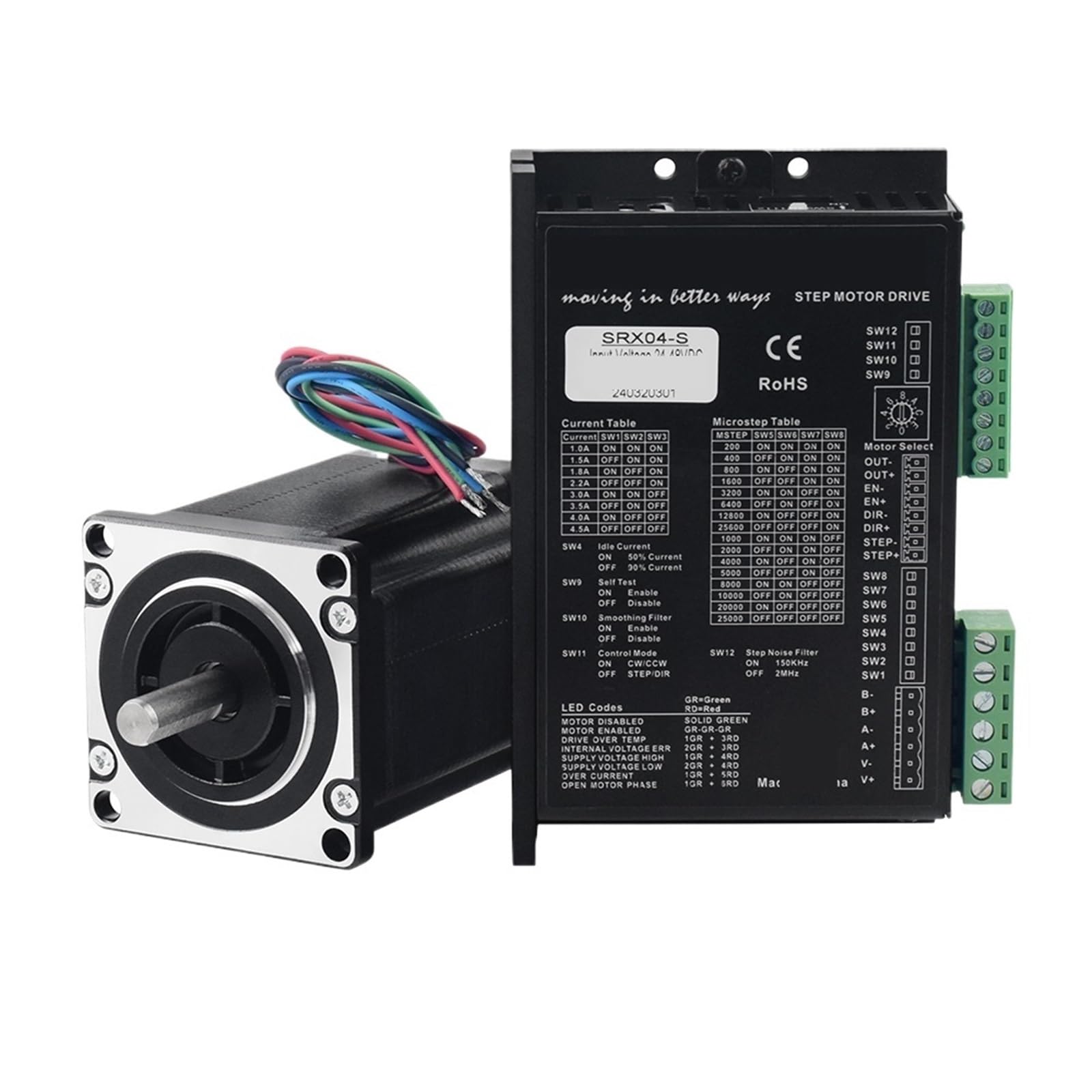 Moteur AM23HSA4B0-03 et driver SRX04 pour rénover une machine laser CO2