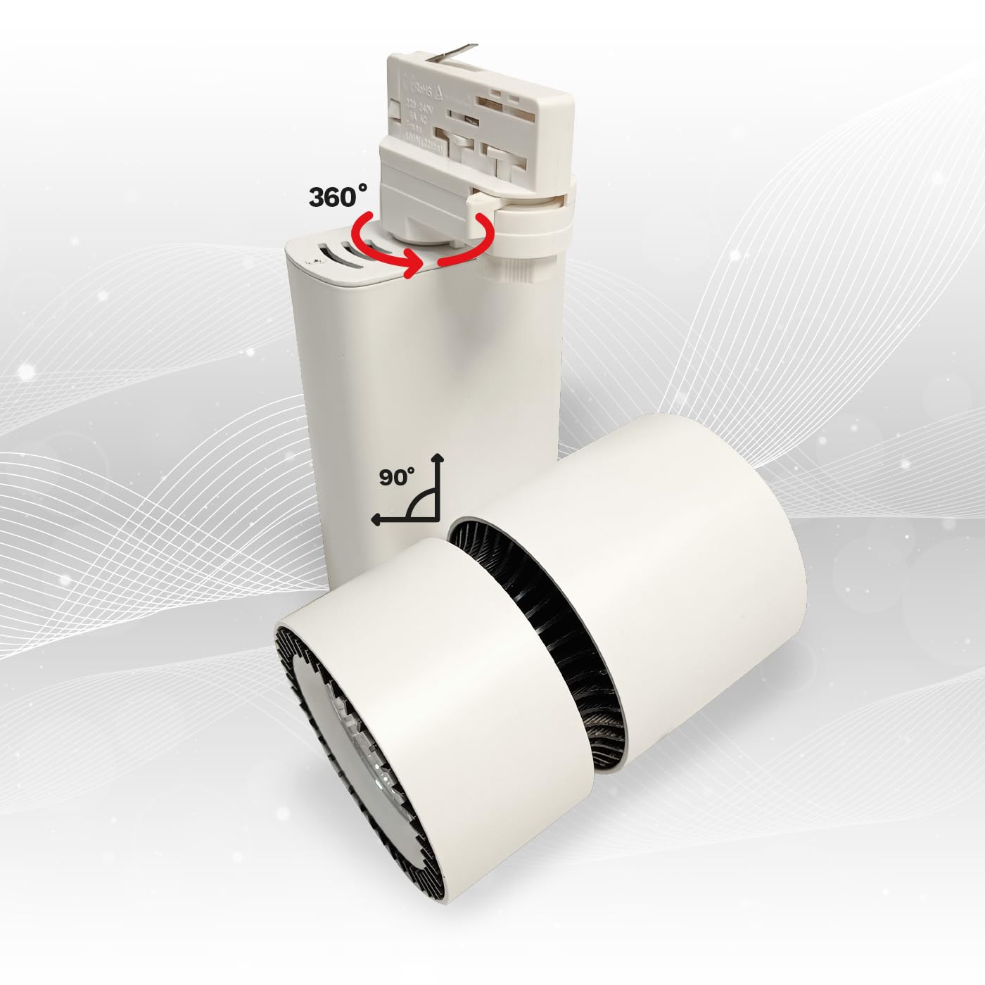 Foco de Carril LED COB Trifásico 42W Blanco – 5148 Lm – 4000 K – IP20 – Pack 2 Unidades