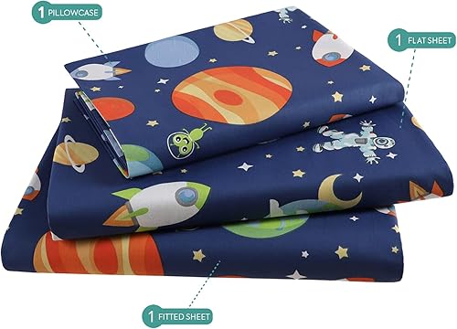 Miniatura 59 de Nikki Peter - Juego de sábanas para niños y niñas, 100 % algodón, sábanas de automóvil tamaño individual, juego de sábanas súper suaves de fácil