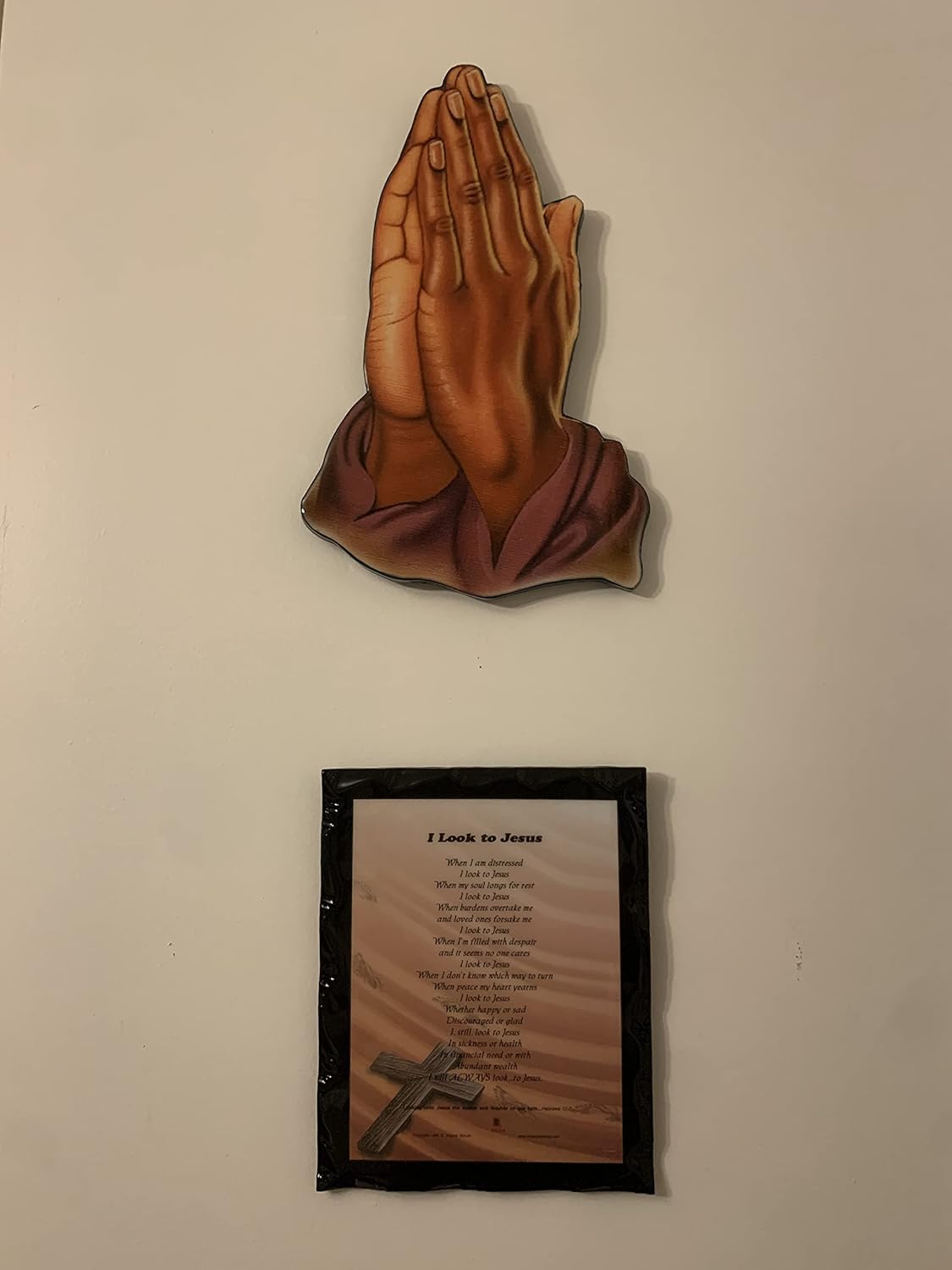 leGna I Look to Jesus, Inspirational Poem, on Plaque for Wall Art Upliftment & Encouragement,for Home-Office-Dorm Hand Made in America. Ready to Hang. Size 10 1/2 x 13 inches (Black)