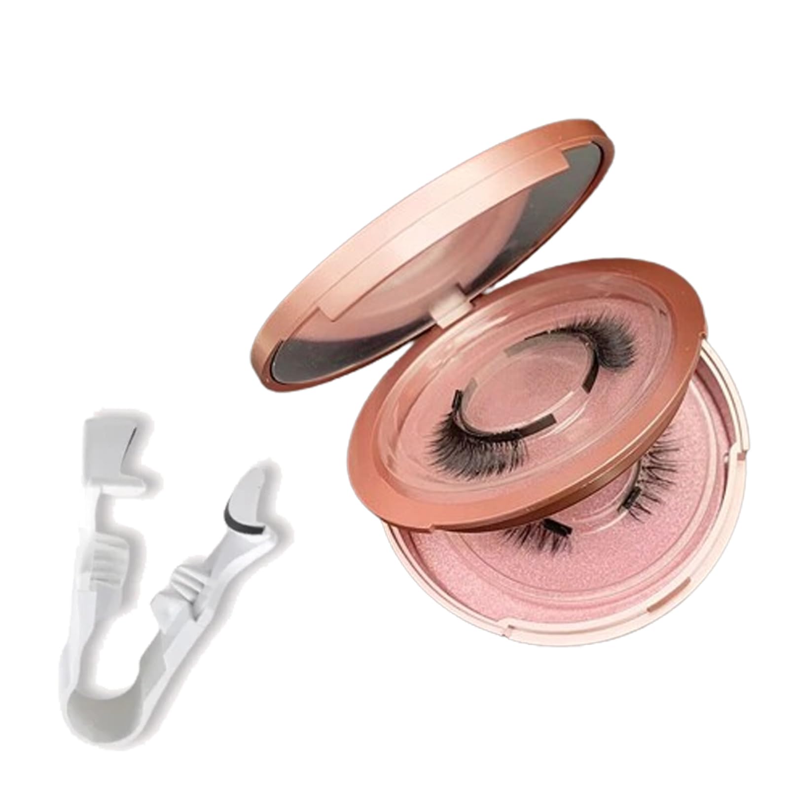 Aerliss Magnetic Lashes, Ez Bella Magnetic Lashes, Ez Bella Lashes, Bellaire Magnetic Lashes with Applicator,Magnetic Lashes Natural Look,Reusable No Glue or Liner Needed Eyelashes (Natural-2pc)