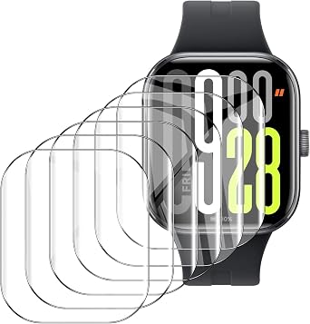 6 Pack Compatible for Xiaomi Redmi Watch 5 Screen Protector, Flexible TPU Film [Not Glass], Full Coverag, HD Clear Easy Install, Bubble Free for Redmi Watch 5 Screen Protector