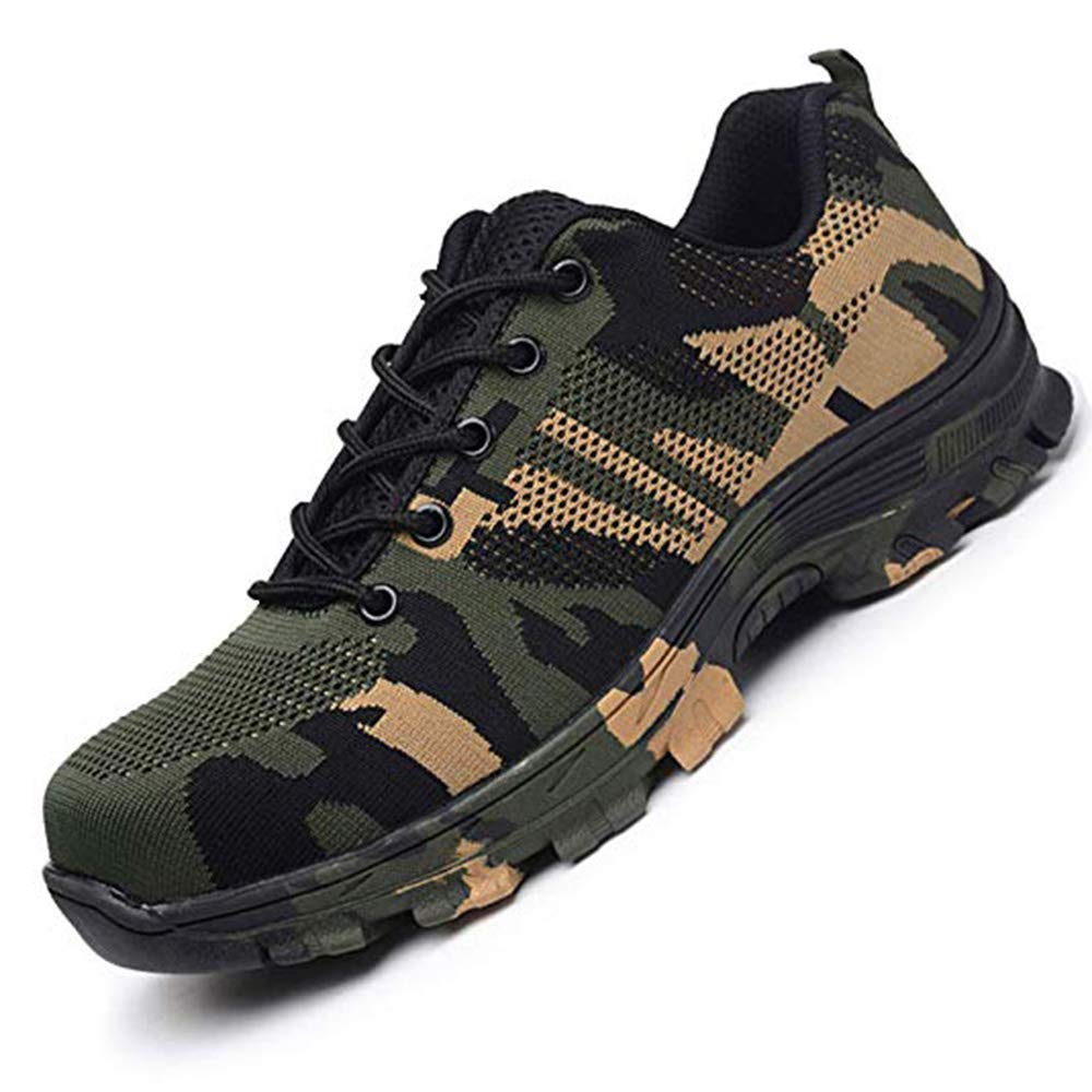 Steel Toe Work Shoes for Men Work Steel Toe Shoes Industrial Steel Toe Shoes for Women and Men Camo Steel-Toe Safety Sport Shoes Lightweight Industrial Construction Shoe EU 45 EU , Black