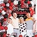 Red and Black Birthday Decorations Red Black White Silver Balloons Arch Garland Kit with Happy Birthday Banner Backdrop, Hanging Swirls for Men Party Décor Supplies