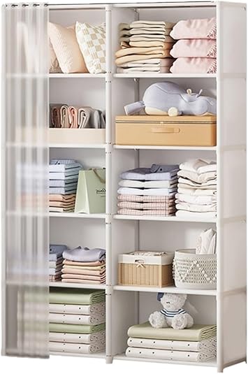 Portable Closet Portable Closet Wardrobe with Non-Woven Fabric Cover Clothes Storage Organizer for Bedrroom Wardrobe Portable