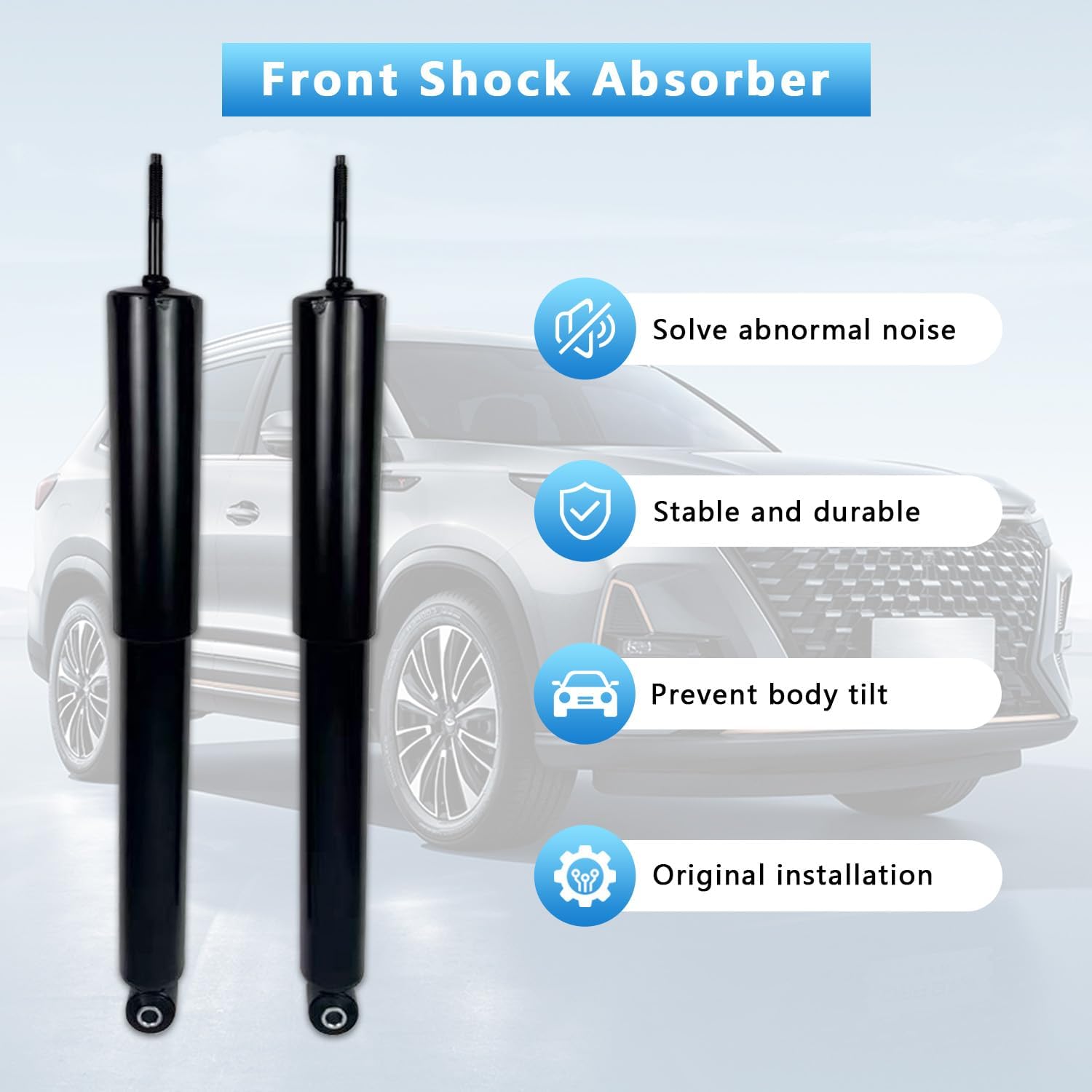 Front Shock Absorbers Compatible with Jeep Wrangler 2007-2017, Wrangler JK 2018, Replace OE 37285