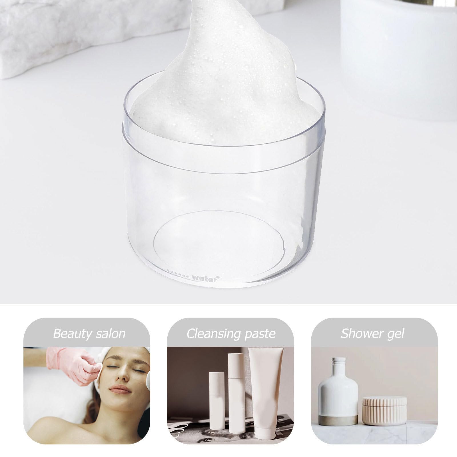 SHOWERORO Gorgogliatore Detergente per Viso in Plastico Facile da Usare Schiuma Densa per Bagno e Viaggi All'aperto, per Pulizia Viso e Crema da Barba