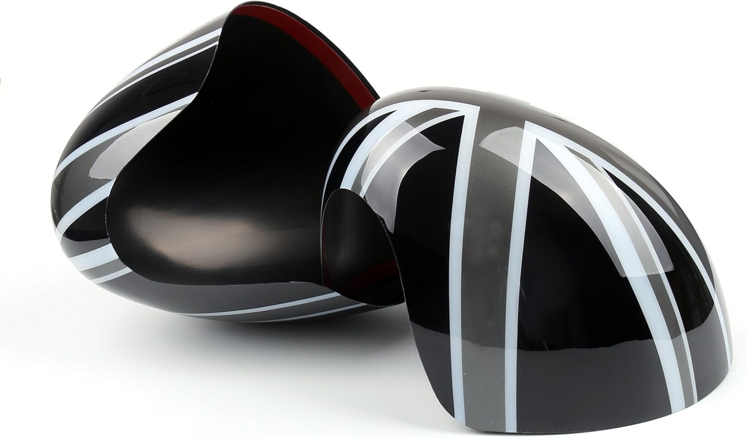 Condition photo showing New/Like New for bruce & shark union jack pattern side mirror caps set covers for mini cooper countryman/clubman/hardtop 5-door (f54/f55/f56/f60) 2014-2019(auto powerfolding only), convertible f57