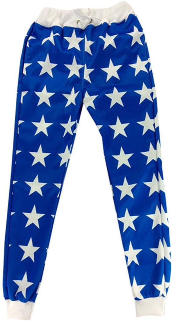 Men's Joggers Pants Stars Swag Sweatpants 3d Sport Gym Trousers Women Blue (M)