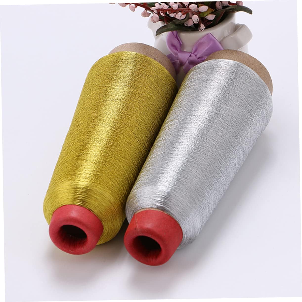 OSALADI 2 Rolls Computer Embroidery Thread 10m Cross Stitch Floss for Machine Embroidery Multi-Function Gold and Silver Colors for Crafting and Sewing Projects
