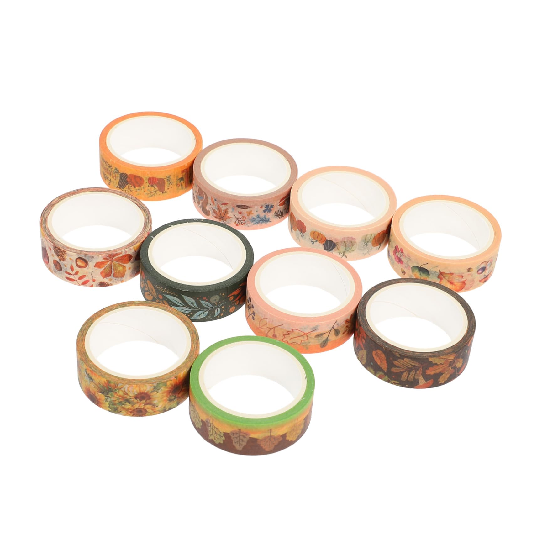STOBOK 40rollen Teiliges Dekorative Washi Tapes Mit Herbstlichen Kürbis Und Sonnenblumenmotiven Für Scrapbooking Und -projekte Für Thanksgiving-dekorationen