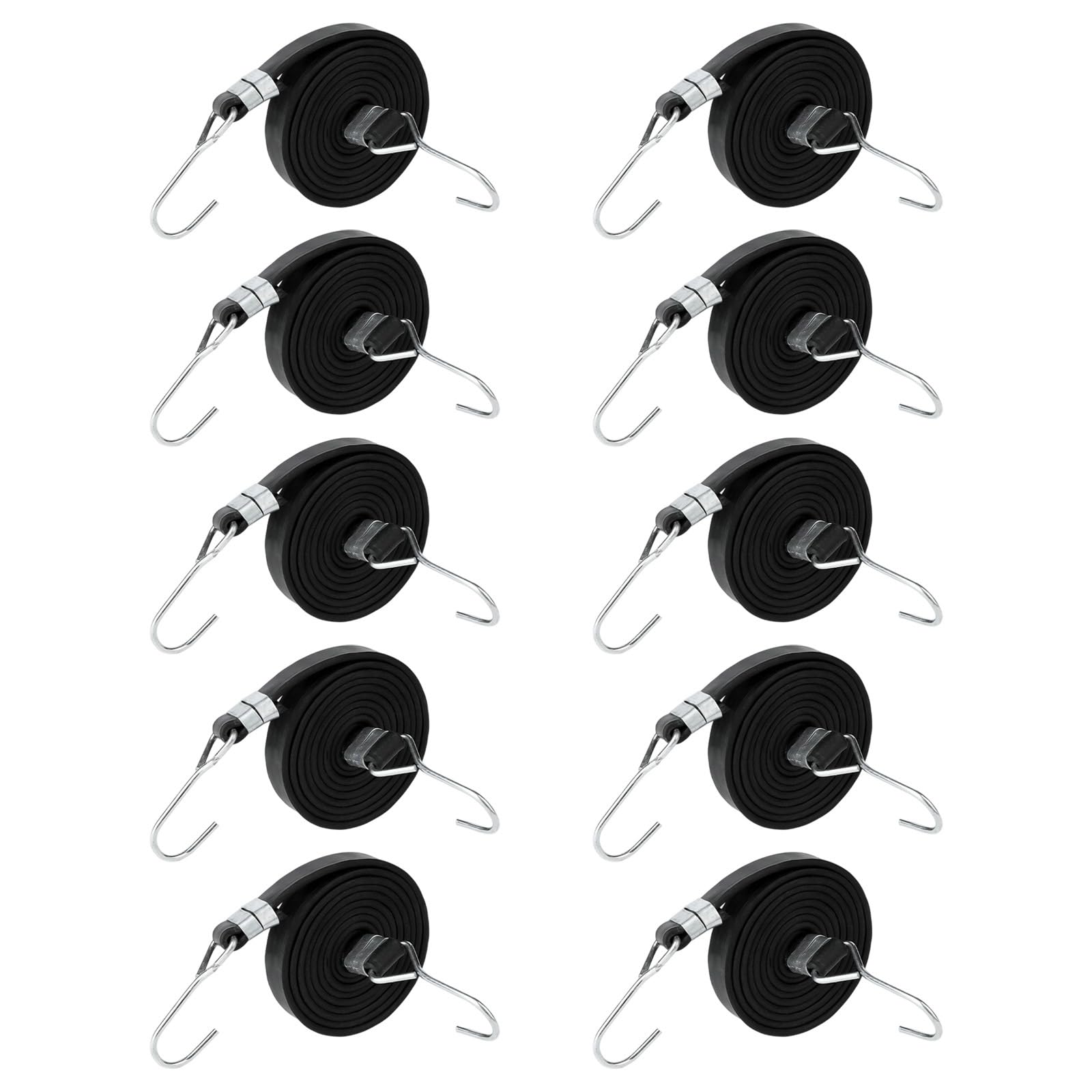 Lot de 10 sangles élastiques pour bagages - Crochet de type lourd - Pour porte-vélos et motos