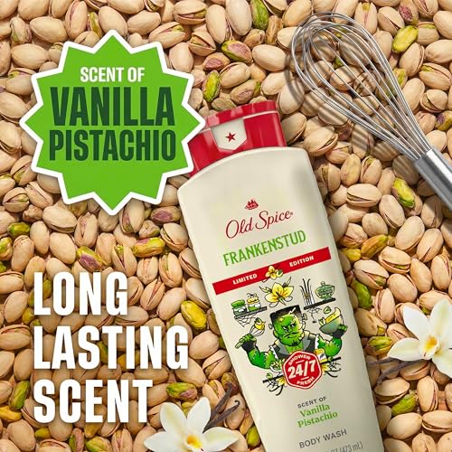 Image of Old Spice Body Wash for Men, Fallidudes Edition, 24 /7 Frightful Freshness, Long Lasting Cleanse & Refresh, Frankenstud with Vanilla Pistachio Scent, 16 oz