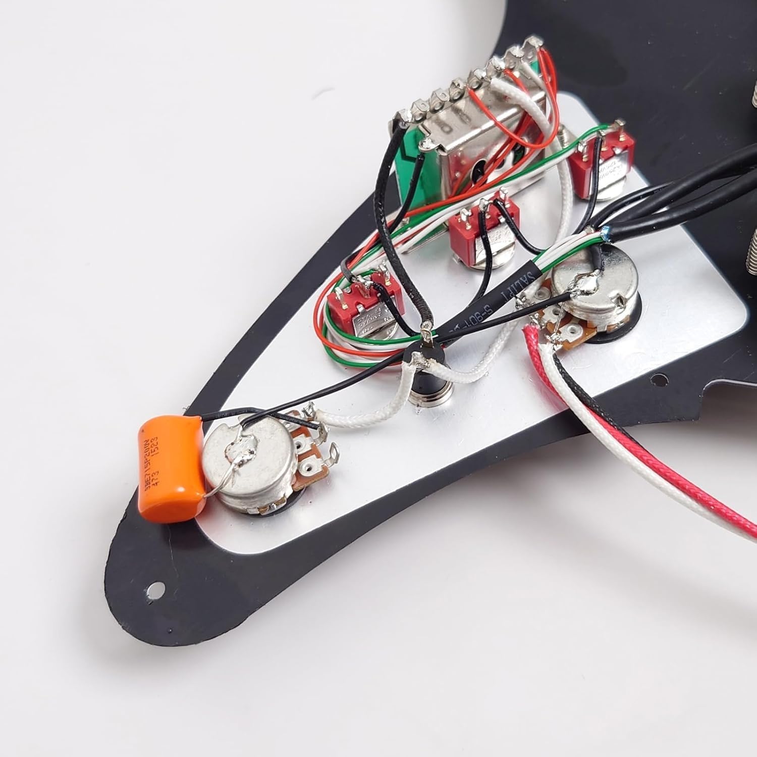 HSH Wstępnie okablowany Pickguard Alnico 5 przetworniki z pojedynczą cewką/Humbucker, rozdzielanie cewki, ulepszony przełącznik osłona kostki do gitary elektrycznej Ibanez RG