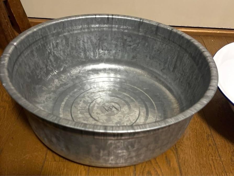 カバトンアンティーク　可愛い　ホーロー　ドット　水玉　洗面器　タライ　レア カバトンアンティーク 可愛い ホーロー ドット 水玉 洗面器