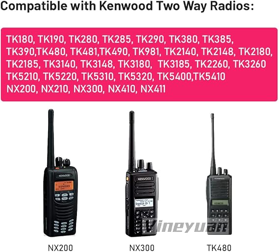 KMC-25 Speaker Mic for Kenwood NX-200 NX-300 TK-380 TK-480 | 3.5mm jack speaker mic with PTT and heavy-duty clip. Compatible with TK-280 TK-290 TK-385 TK-480 TK-2180 TK-3180 TK-5210
