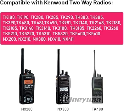 KMC-25 Speaker Mic for Kenwood NX-200 NX-300 TK-380 TK-480 | 3.5mm jack speaker mic with PTT and heavy-duty clip. Compatible with TK-280 TK-290 TK-385 TK-480 TK-2180 TK-3180 TK-5210