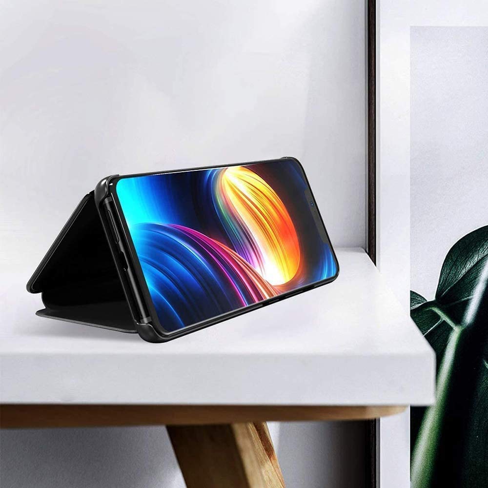 Custodia Cover Flip Con Specchio Per IPhone X/XS – Trasparente Con Effetto Specchio, Funzione Cavalletto, Protezione 360° In PC E PU