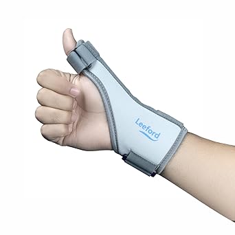 Leeford Thumb Splint Support for Right/Left Hands,Carpal Tunnel & Trigger  Thumb Support for Pain Relief with Wrist Wrap|Thumb Brace, Allows Hand Movements  Grey