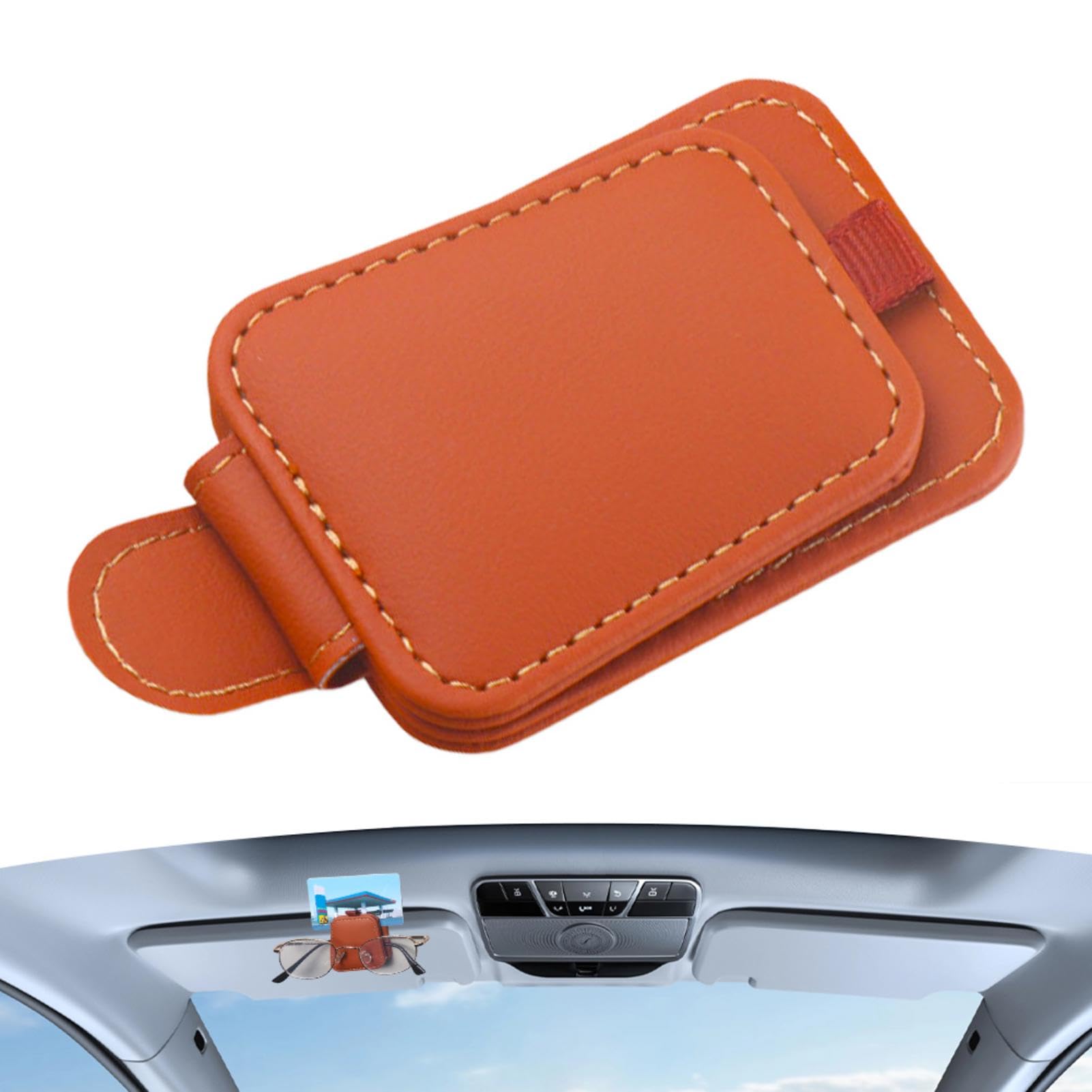 Porta Occhiali Auto, 2 Pezzi, Supporto Magnetico per Occhiali da Visiera, Universale, Accessori per Auto per Contenere Occhiali da Sole Carte E Biglietti, Elegante per Interni Auto, Nero, grigio