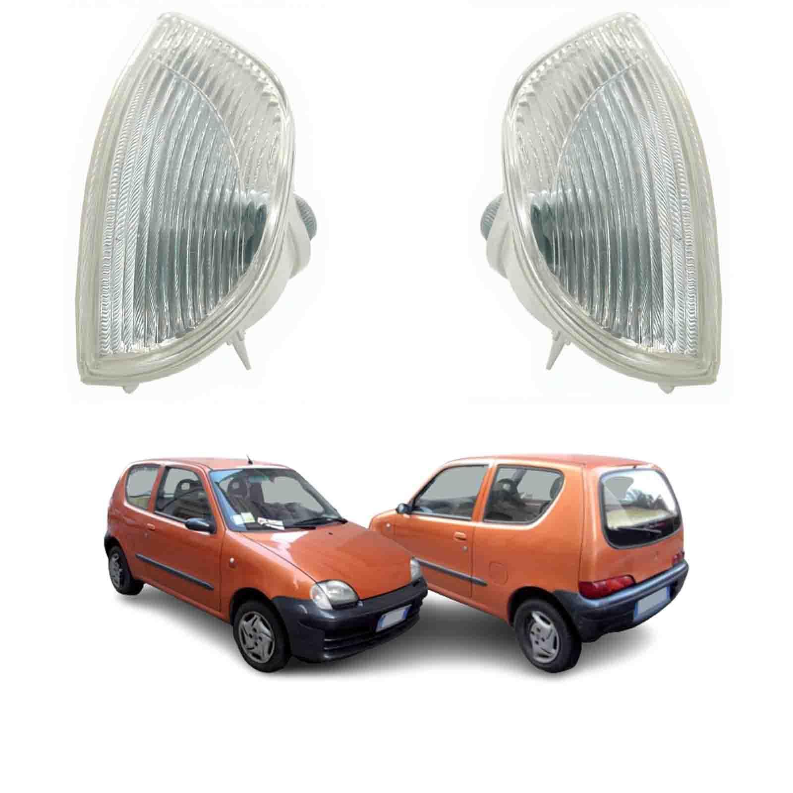 Generico Coppia Fanali Anteriori Destro e Sinistro Bianco Con Porta Lampada Per Seicento Dal 2000 Al 2010 Codici Originali 46769166-46769168 Kit Destro + Sinistro