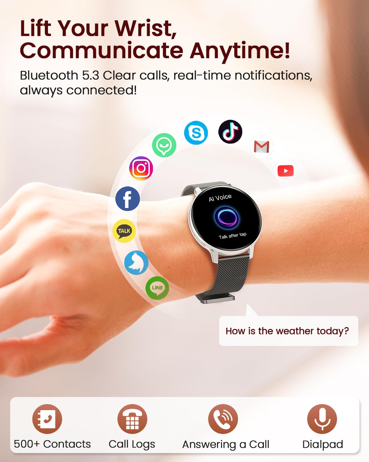 Smartwatch Donna Con Chiamate E WhatsApp - 1.39" HD, Fitness, Salute Ciclo Mestruale - Foto 4
