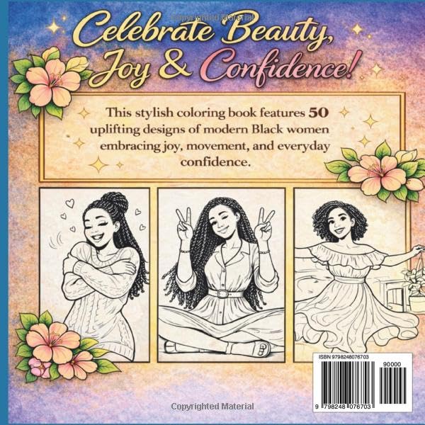 Confidently Her: A Stylish Adult Coloring Book Featuring 50 Empowering Designs of Modern Black Women image 3