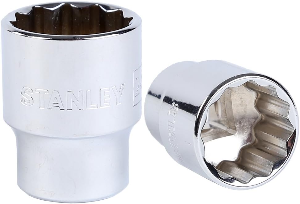 STANLEY 1-88-796 Chrome Vanadium Steel 12 Point Standard Socket 1/2 inch 24 mm Silver
