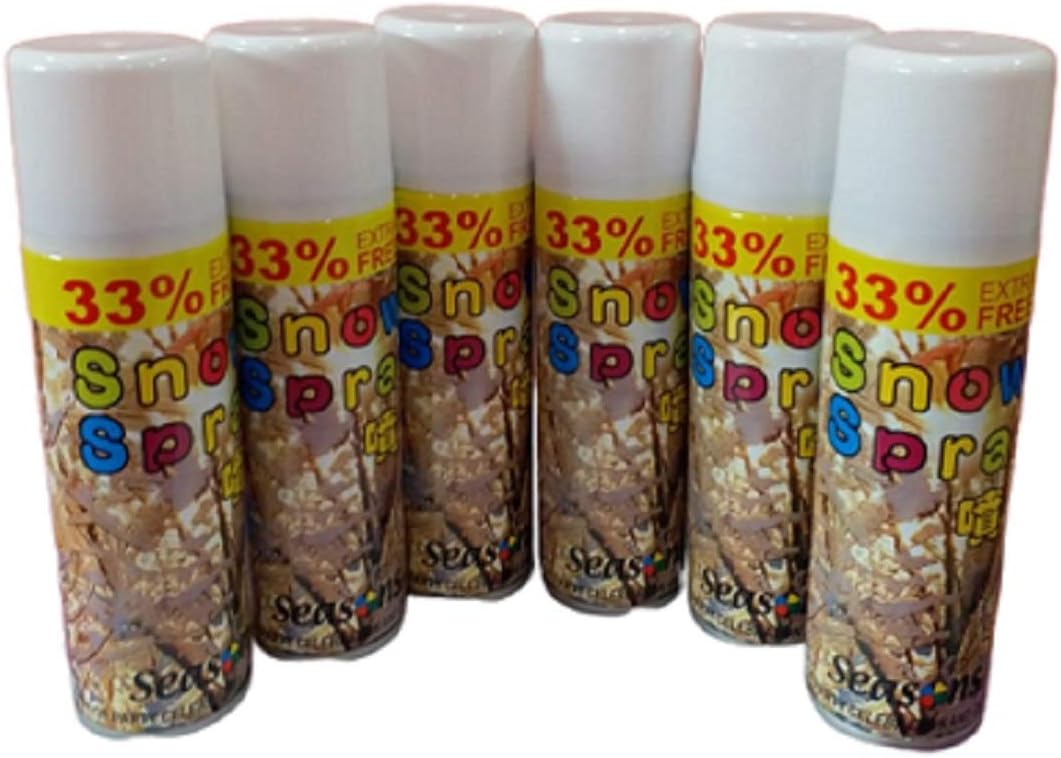 Seasons - Snow Spray Party Celebration & Decoration (33% Extra White Foam) (Pack 6)
