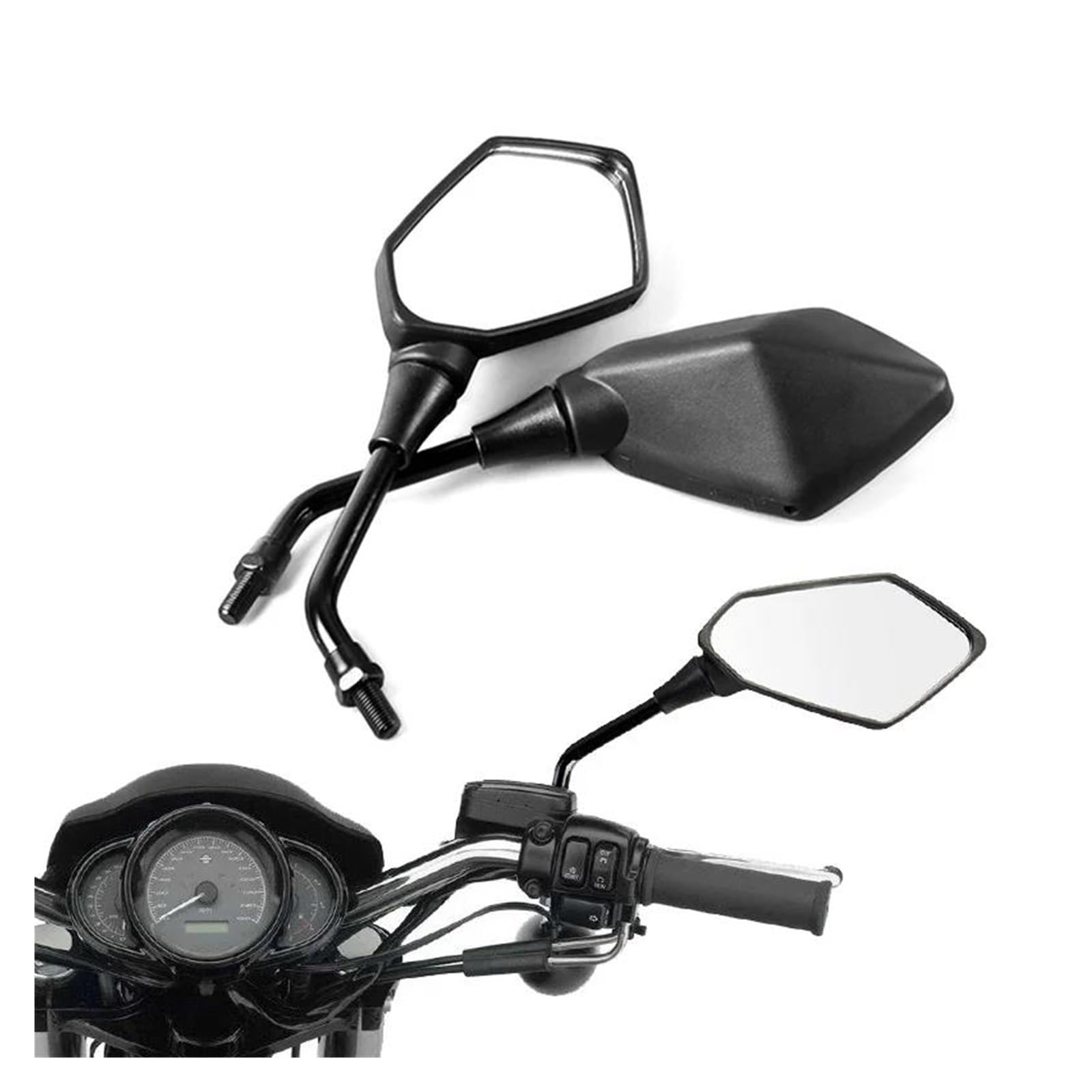 retrovisori moto Specchietto Retrovisore Moto Scooter Bici Elettrica Elettromobile Convesso 8 Mm 10(1.8mm 2set)