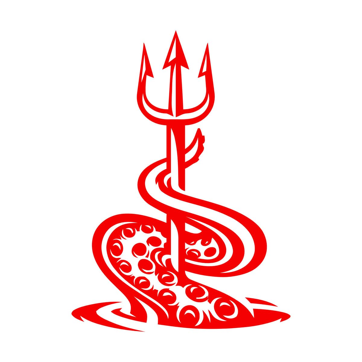 Wall Stickers Octopus Tentacles Marine Trident Nautical Sea Style 36x51.2cm Art Mural Painting Small red