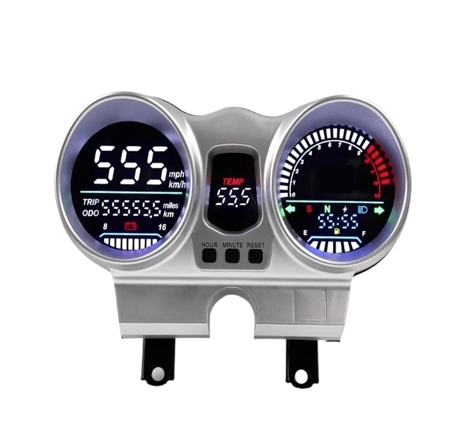 Gauge Tachomete LED LCD Digital 12V Motorcycle Speedometer Dashboard OEM 37100-KPF-961