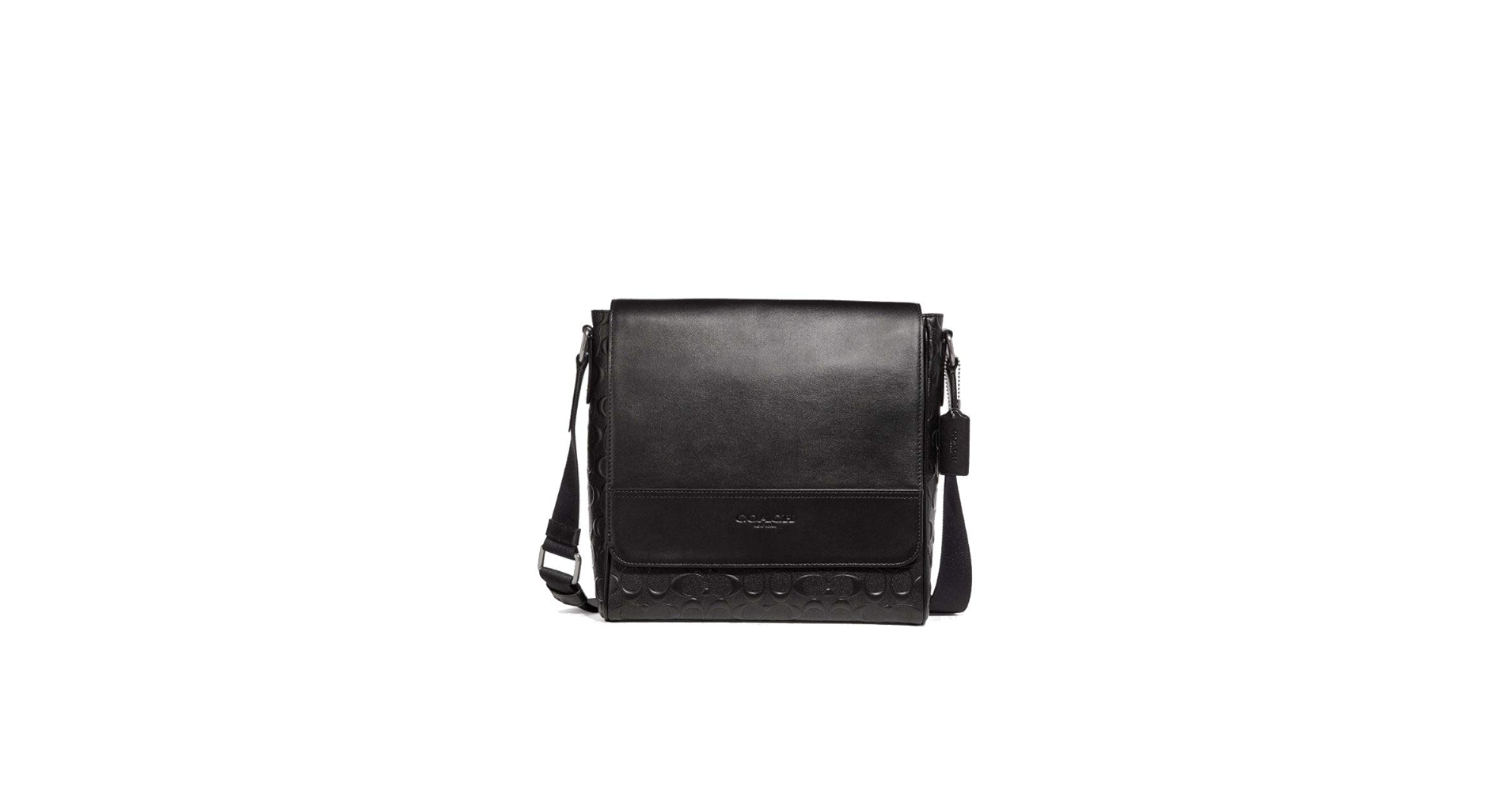 Amazon.com | Coach Signature Leather Houston Map Messenger
